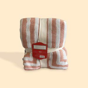 60"x80" Throw Blanket Target Opalhouse™Jungalow Chenille Coral Black White NEW